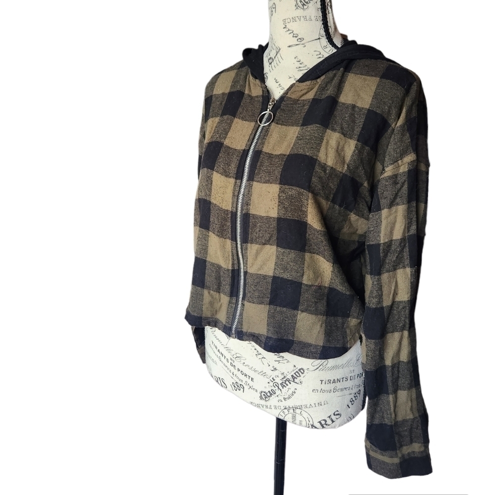 Flanel zip up hoodie - Picture 4 of 6